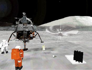 Looking at the lunar lander